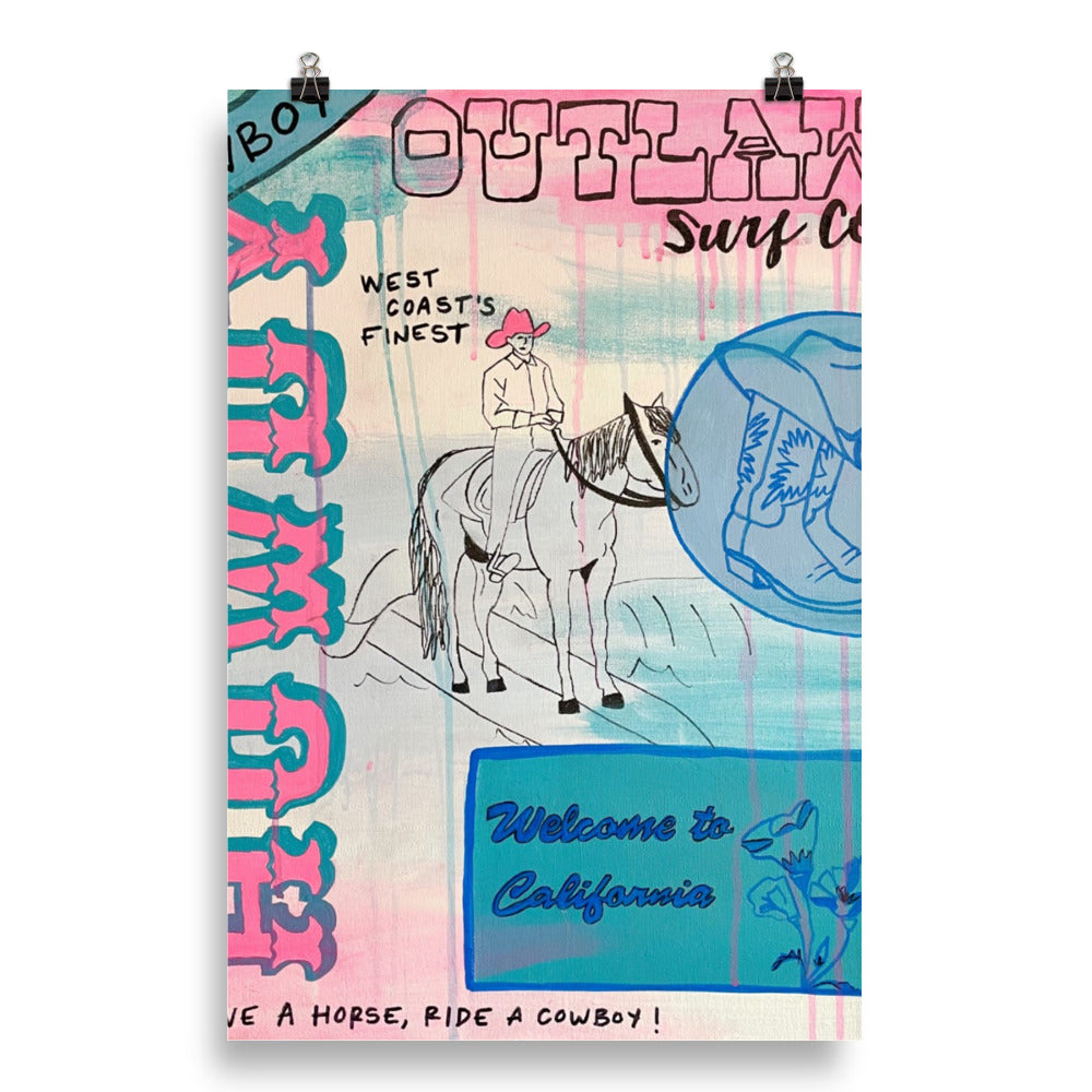 Surf Cowboy Poster