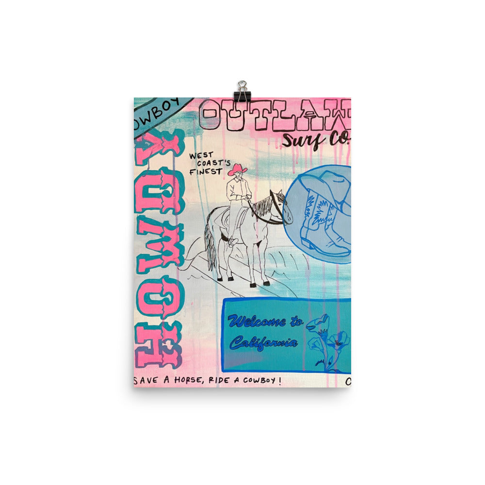 Surf Cowboy Poster