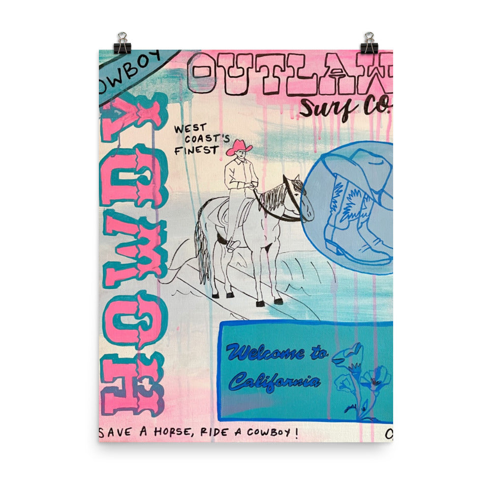 Surf Cowboy Poster