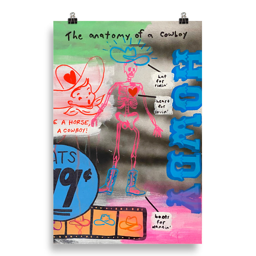 Cowboy Anatomy Poster